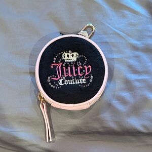 Juicy Couture Black and Pink Round Pouch